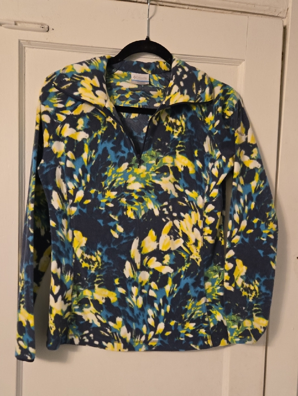 Columbia Multicolor Fleece Pullover in Navy, Yellow & Teal